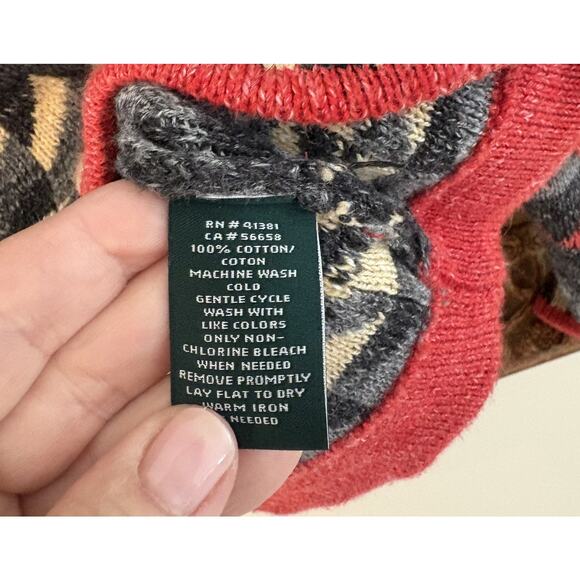 Lauren Ralph Lauren Red and Black Patterned Cardigan - Picture 13 of 14